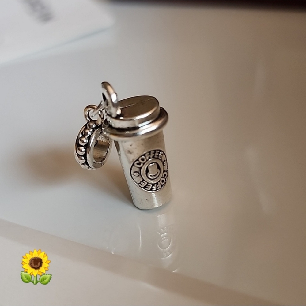 Coffee Cup  Charm for European Style Bracelets Fits Pandora Systems